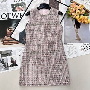 Self-Portrait 2026 Tweed Vest Dress